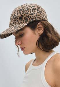 Leopard Print Genuine Leather Baseball <b>Cap</b> Patent Look 6 Panel Snapback <b>Hat</b> for Casual Party Outdoor Wear - Product Image 5