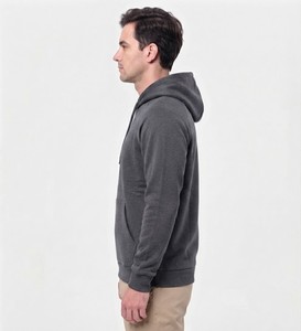 Sudadera con Capucha Gris Oscuro para Hombre, Manga Raglán, Felpa de Algodón, Bolsillo Canguro, Estilo Holgado, Ropa Casual de Invierno, Impresión Personalizada - Product Image 6