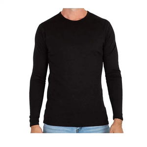Camiseta de Manga Larga para Hombre, Cuello Redondo, Color Sólido, Tejido de Algodón, Corte Regular, Fabricantes Personalizados, Camiseta Informal de Manga Larga - Product Image 5