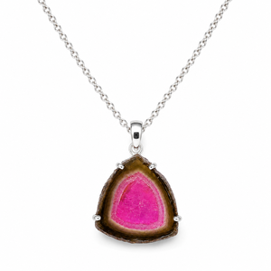 Colgante de Lujo de Plata de Ley 925 con Turmalina Sandía en Rodaja, Amuleto de Diseño, Joyería Fina Hecha a Mano - Product Image 2