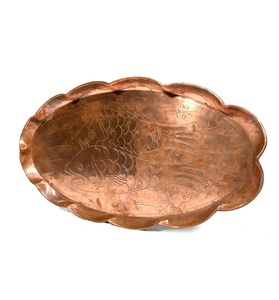 Elegant Home Decorative <b>Copper</b> Tray Finished <b>Copper</b> Durable Premium Quality <b>Table</b> Decoration Item At Good Price - Product Image 5