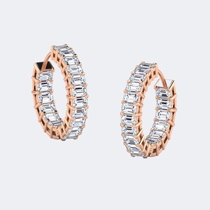 925 Sterling Silver <b>Emerald</b> Cut Lab Grown Diamond Earrings Women Luxury 3.60CTW Certified EF Color VS VVS Purity Wedding <b>Studs</b> - Product Image 2