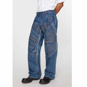 Jeans para Hombre de Alta Calidad, Fabricantes Personalizados, Corte Holgado, Estilo Biker, Pantalones Cargo, Jeans Anchos, Servicio OEM - Product Image 6