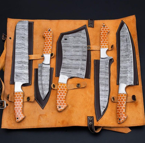 LEGACY BLADES Professional 5PCS Damascus Kitchen <b>Knife</b> <b>Set</b> Razor <b>Sharp</b> Chef <b>Knives</b> Sustainable Wooden Handle OEM ODM Manufacture - Product Image 4