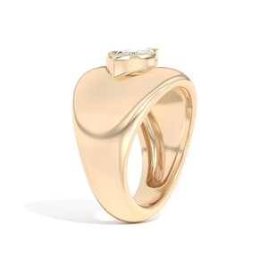 Marquise Cut Lab Grown Diamond Statement <b>Rings</b> Custom 1 Carat 14K 18K Solid Gold Wholesale Bombe <b>Dome</b> Architectural Wedding Band - Product Image 2