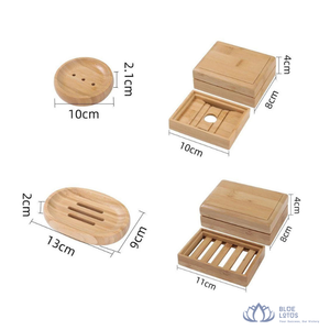 Support de Savon en Bambou Écologique Moderne, Plateau de Rangement en Bois pour Salle de Bain et Douche, Modèle Lotus Bleu - Vente Flash - Product Image 1