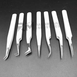 Pince à cils RABIAMIRAAL INDUSTRIES en acier inoxydable, pointe lisse, outils de précision, modèle à pointe argentée - Product Image 6