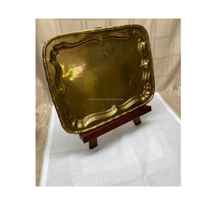 Plateau de service vintage en laiton, fait main, vaisselle décorative traditionnelle pour la maison, la cuisine et la salle à manger - Product Image 1