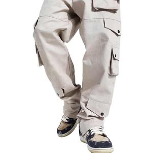 Pantalones Cargo Beige para Hombre, Corte Recto, Múltiples Bolsillos, Pantalones Cargo al por Mayor para Hombre, Logotipo Personalizado, Pantalones Deportivos Hip Hop para Gimnasio - Product Image 3