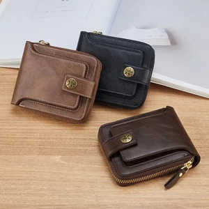 Portefeuille pour homme en cuir synthétique de qualité supérieure, durable, fin, à double pli, élégant, pour tous les jours - Product Image 1