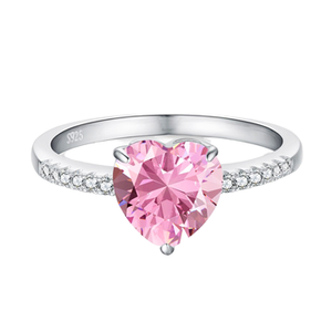 New Arrival Solid <b>925</b> Sterling <b>Silver</b> Rhodium Plated Pink Kunzite 8mm Heart Brilliant Cut Gemstone Prong Setting Third Party - Product Image 6