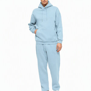Conjunto Deportivo con Capucha para Hombre, 100% Algodón, Corte Regular, Color Sólido, Sudadera y Pantalones Largos Casuales para Otoño - Product Image 3