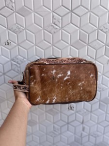 Artículos de tocador de cuero mecanizados a mano, nuevo diseñador, organizador, Kit de afeitar, bolsas de cosméticos de viaje para hombre y mujer, bolsas de maquillaje de cuero de vaca - Product Image 3