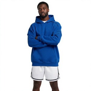 Sweat à capuche polaire pour homme en mélange de coton, coupe décontractée, manches longues, poche avant, toucher doux, détail épaule, mode, vente en gros B2B, vêtement USA - Product Image 2