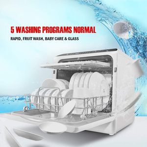 Lave-vaisselle portable de comptoir avec 5 programmes de lavage, réservoir d'eau de 3 tasses et séchage à l'air - Product Image 6