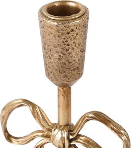 Juego de 2 Portavelas Cónicos de Hierro con Lazo Dorado, Estilo Vintage y Elegante, Candelabros Decorativos Clásicos, Ideales para Centro de Mesa - Product Image 5