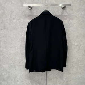 Veste de Costume Décontractée Homme LEDUO en Polyester Noir Coupe Ample Coupe-Vent Anti-Plis Style Américain Tissu Peigné Simple Boutonnage - Product Image 2