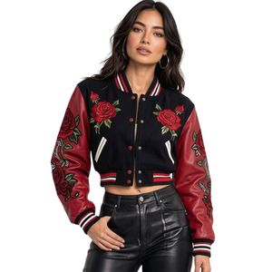 Heavyweight White <b>Women</b> Varsity <b>Jacket</b> Heavy Fleece Drawstring Hood Attached <b>Embroidered</b> Varsity <b>Jackets</b> - Product Image 3