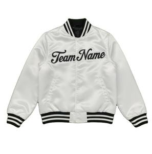 Veste universitaire personnalisée en satin avec nom d'équipe – Veste bomber de baseball brodée personnalisée grande taille pour hommes et femmes - Product Image 5