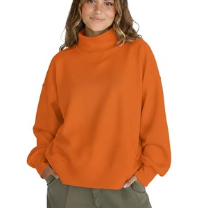 Sudadera de Mujer con Cuello Alto y Manga Larga, Nueva Moda, Servicio OEM, Alta Calidad, Corte Holgado, Otoño Invierno - Product Image 3