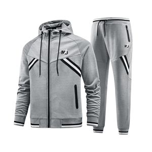 100% Cotton Hooded Casual Solid Men's Sports Tracksuit-Custom Logo Training Suit Breathable Lightweight Winter Warm Fleece - Product Image 1