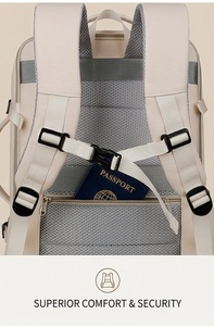 Sac à dos de voyage extensible pour hommes et femmes, grand format, approuvé pour les vols, avec compartiment pour chaussures et port USB - Product Image 3