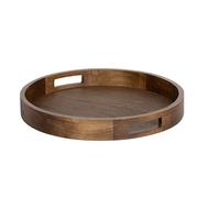 Plateau en bois massif poli, rustique et moderne, durable, pour servir le café, les collations, la table à manger, décoration de la maison