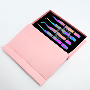 Pince à épiler multi-couleurs pour extension de cils Pointe en fibre Acier inoxydable Pointe pointue Outil de maquillage pour cils 45 Pince à épiler à isolation à 90 degrés - Product Image 3