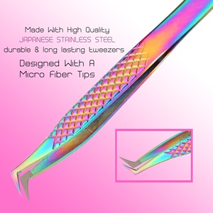 Pinces à épiler pour extensions de cils, haute précision, pointes affûtées, super adhérence, meilleures caractéristiques de travail, poignée diamant pour cils individuels - Product Image 4