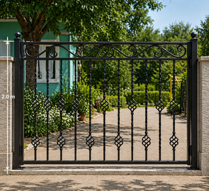 Panneaux de clôture en fer forgé de qualité supérieure pour usage extérieur domestique, panneaux de clôture en métal durables pour l'intimité, résistants à la rouille, design personnalisé - Product Image 4