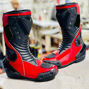 Zapatos de Motocicleta de Cuero con Logotipo Personalizado, Talla Grande, Transpirables, Fabricación Profesional - Product Image 1