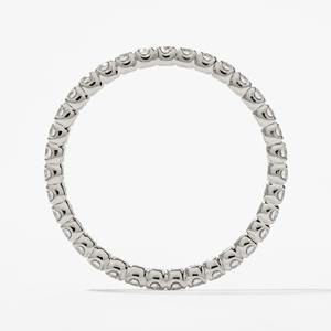 Anillo de Compromiso Clásico de Oro Blanco de 14K con Diamantes Cultivados en Laboratorio de Corte Redondo de 0.50ct, Certificado IGI, Banda de Eternidad de 3.5g - Product Image 3