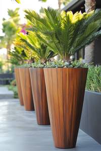 Macetas de madera personalizadas rectas/curvadas para exteriores, fabricante de macetas de acero corten para jardín. - Product Image 3