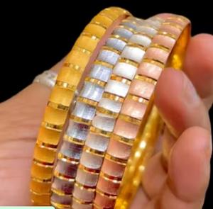 Classy Trendy One Gram Gold Plated And Micro Italian Polish Daily Wear <b>Bangles</b> Four Pair Of <b>Bangles</b> <b>Set</b> for Women - Product Image 2