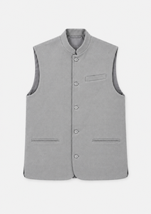 Gilet de Costume Homme Premium à Col Mandarin Simple Boutonnage pour l'Automne - Laine/Polyester - Product Image 1