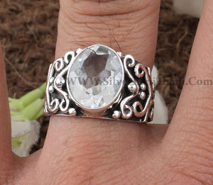 Anillo de Compromiso Art Deco de Cristal Vintage al por Mayor, Plata de Ley 925, Joyería Clásica para Mujer - Product Image 2