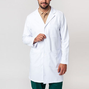 Bata de Laboratorio Blanca para Hombre, de Algodón y Poliéster, Manga Larga, Uniforme de Hospital con Bolsillo para Estetoscopio - Product Image 5
