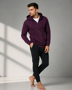 Sweat à capuche zippé décontracté pour homme, offrant un confort moderne, une douceur respirante et une polyvalence élégante pour un style décontracté au quotidien. - Product Image 2