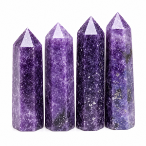 Genuine <b>Top</b> Quality Natural Lepidolite Tower <b>Crystal</b> Point Polished Purple Gemstone For Healing Reiki Meditation Home Decoration - Product Image 6