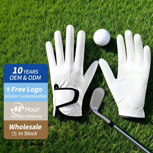 Guantes de Cuero Cabretta Ultra Duraderos para Golf, Protección de Muñeca, Guante de Golf con Logotipo Personalizado, Guante Blanco de Golf - Product Image 2