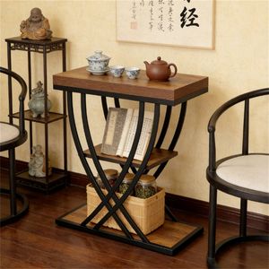 Tavolino Consolle a Doppio Strato Salvaspazio, Tavolino da Caffè o Comodino dal Design Pratico - Product Image 1