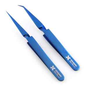 Pinzas para pestañas hechas a mano KOUNAIN, SHA preciso en ángulo recto y curvo con puntas de nano FIBRA DE ACERO INOXIDABLE - Product Image 3