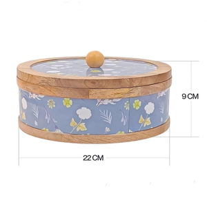 Wooden Hotpot with Lid Handcrafted Enamel Print Traditional Design for Serving Hot Meals Storage Ideal for Kitchen and Home Use - Product Image 4