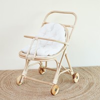 Nouveautés poupée landau wagon prix le moins cher enfants semblant jouets fabriqués à la main rotin chariot landaus bébé jouet poussette pour poupées