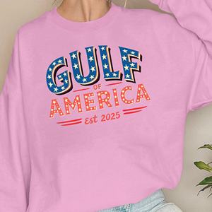 Suéter de Punto Estampado Patriótico para Mujer, Diseño del Golfo de América, Cuello Redondo, Informal, para Otoño, 100% Poliéster, Manga Larga - Product Image 6