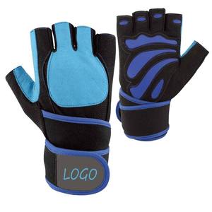 Unisex <b>Half</b> Finger Leather Gym Gloves Non <b>Slip</b> Adjustable Weightlifting Fitness Training Gloves - Product Image 4