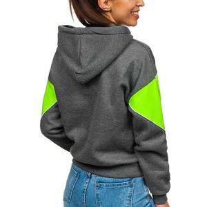 New Custom Printing women Hoodie Embroidery Logo Blank Hoodies High Quality half zipper hoodie for women with <b>puff</b> printing logo - Product Image 5