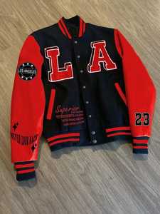 <b>Black</b> and Red Varsity <b>Jacket</b> with Chenille Embroidered Custom Logo and Sleeve Designs for Men Casual Autumn Wear Wholesale - Product Image 5