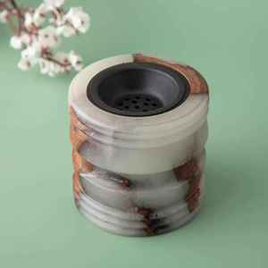 Quemador de incienso de resina con incrustaciones de madera de Oriente Medio, Mabkhara árabe, soporte para incienso Oud, fragancia para el hogar, regalo premium para la decoración de Ramadán y Eid. - Product Image 2