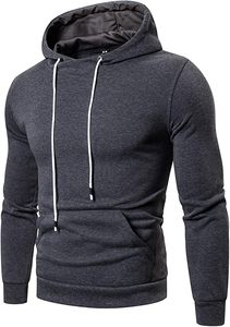 Sweat à capuche uni pour homme, manches longues, respirant, en polyester, pour l'automne - Product Image 2